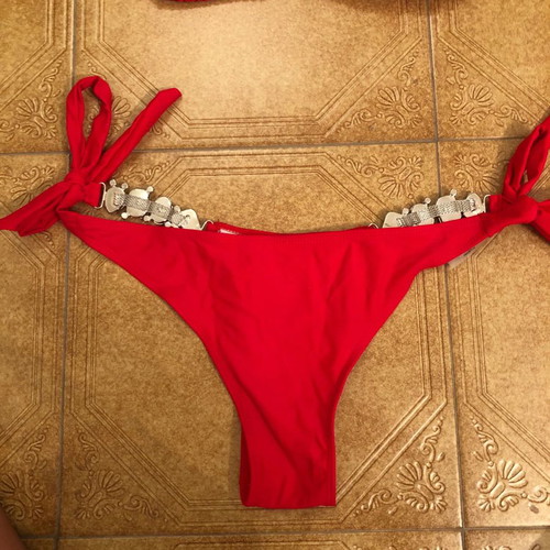 Sexy red bikini with red stones new
