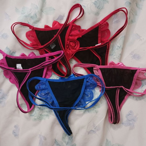 Women's string panties new, size M, 5 pieces, assorted colors