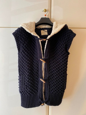 Ζακέτα Zaraknit μπλε σκούρο με κουκούλα, σε άριστη κατάσταση