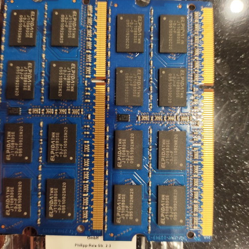 Elpida 2GB 2Rx8 PC3-8500S-7-10-F1 laptop memory used
