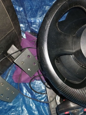 Game Console used Microsoft steering wheel with pedals