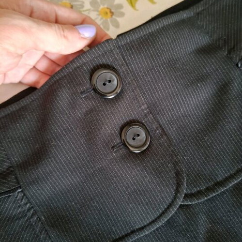Pinstripe black skirt used, office style, small, Orsay