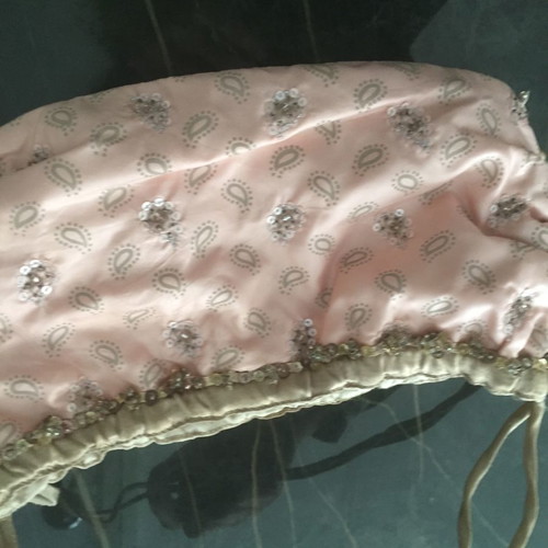 Women's handheld bag used, soft pink for evening outings