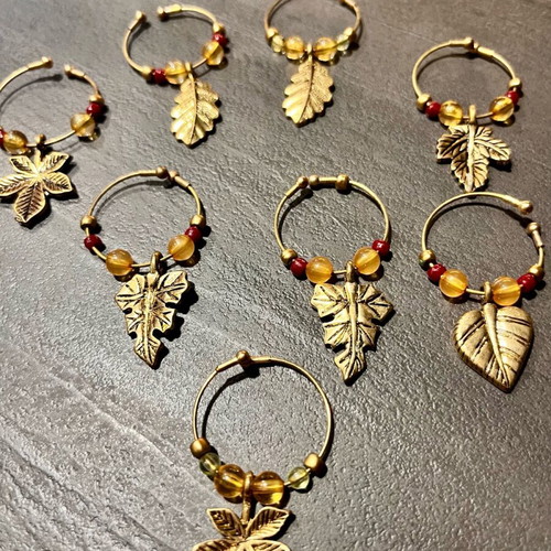 Handmade Wine Glass Charms set of 8 like new