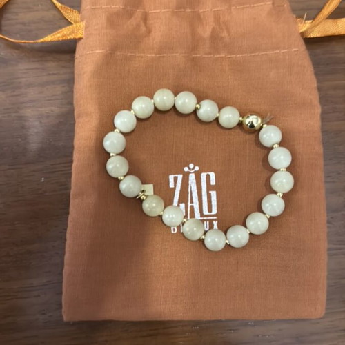Βραχιόλι Zag Bijoux σαν καινούργιο, μπεζ με χρυσές λεπτομέρειες