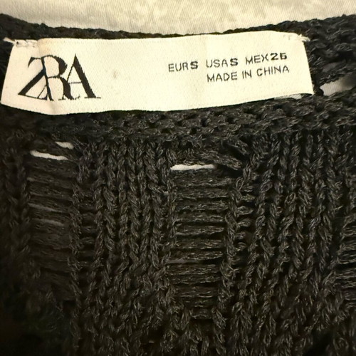 Zara Black Open-Knit Top Like New, Size S