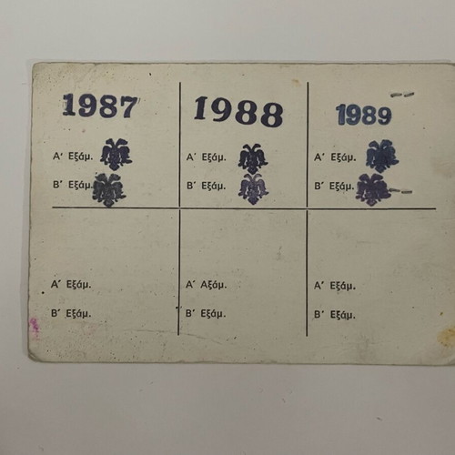AEK Gate 21 old fan club membership card used 1987
