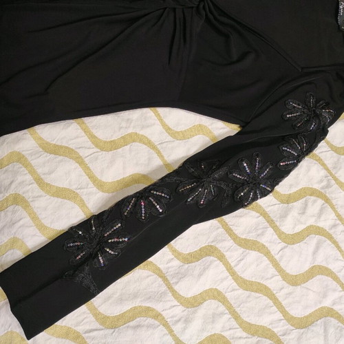 Figaro black blouse like new with sequins, size L