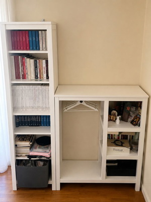 IKEA Hemnes bookcase and open storage furniture