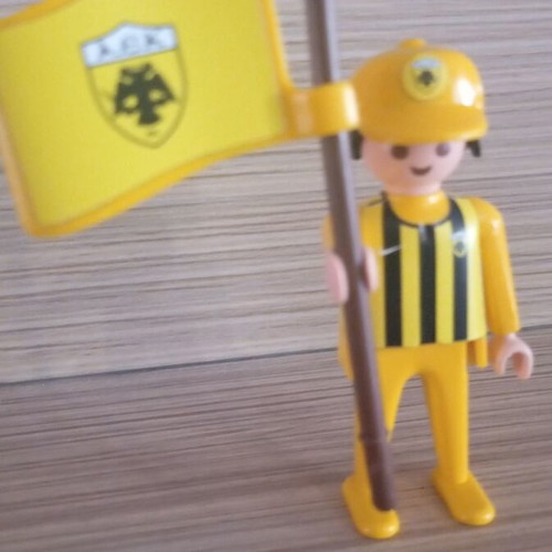 Playmobil AEK fan figure with team flag, like new