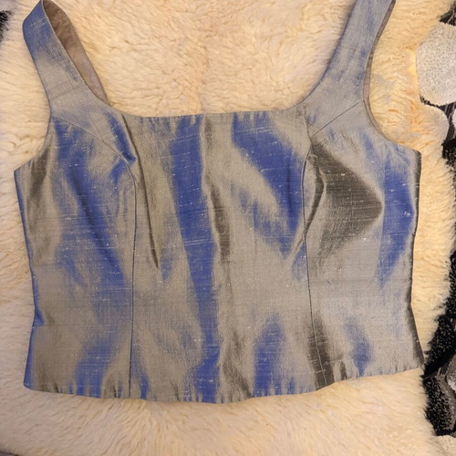 Maestri taffeta bustier new gray silver
