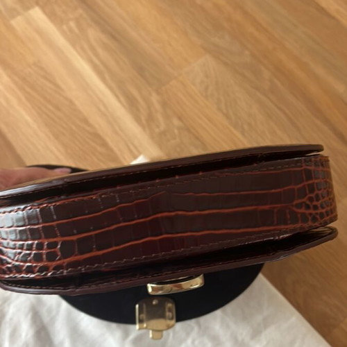 Sezane leather bag with croco effect like new, crossbody, brown