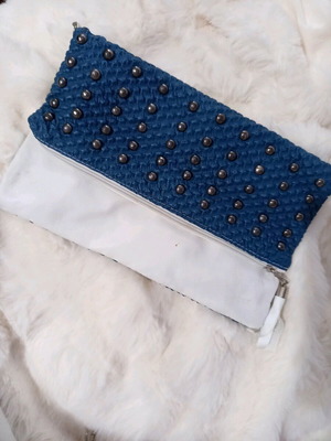Shoulder crossbody bag new, white and blue