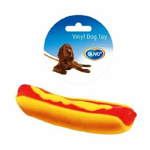 Hot Dog vinyl dog toy 14cm new for dogs