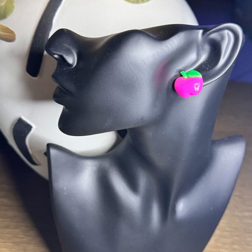 Earrings unique pink made to order, size 2 cm