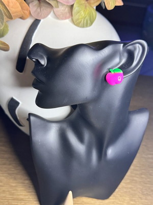 Earrings unique pink made to order, size 2 cm