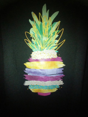 T-shirt Μαύρο Ανανάς Small Καινούργιο