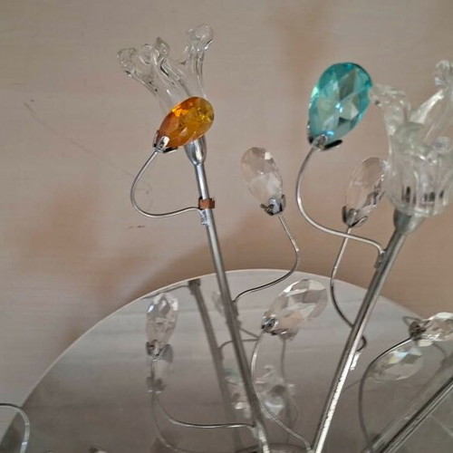 Ceiling lamp with multicolored Swarovski crystals used