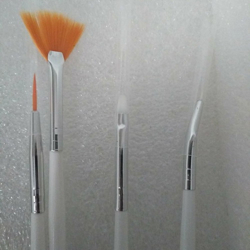MSQ Nail Art Brush Set 15 Pieces, white