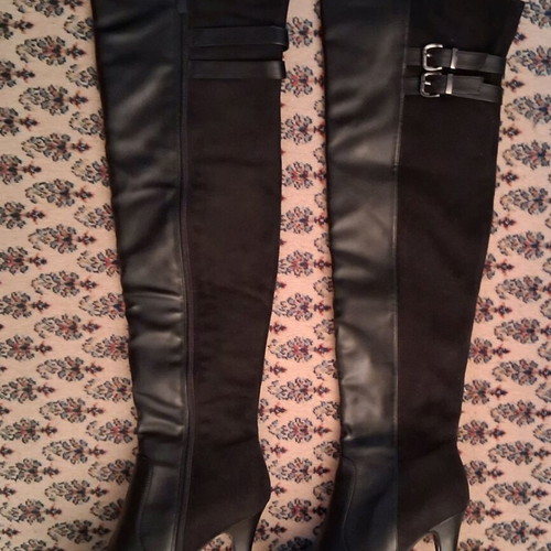 Boots No. 36 like new, height 61 cm, heel 9 cm, black