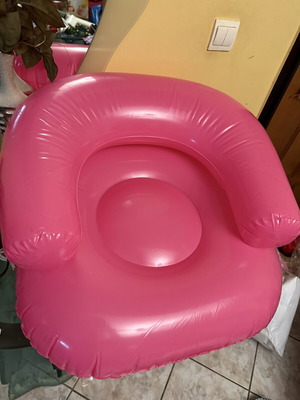 Pink inflatable armchair