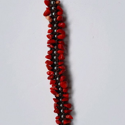 Bracelet with red stones Afro
