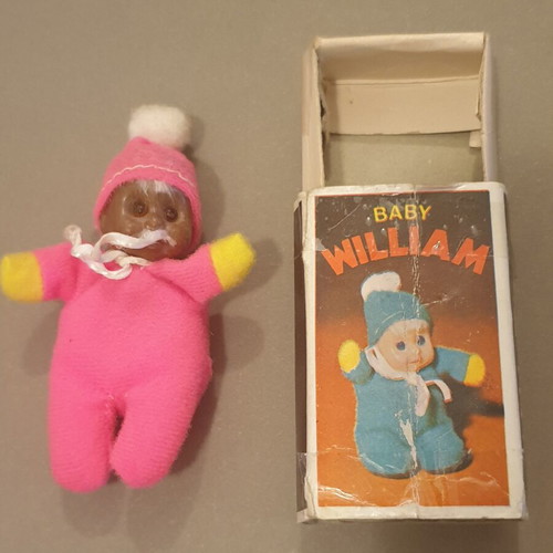 El Greco Baby William Bean doll used, pink, dark skin, original box