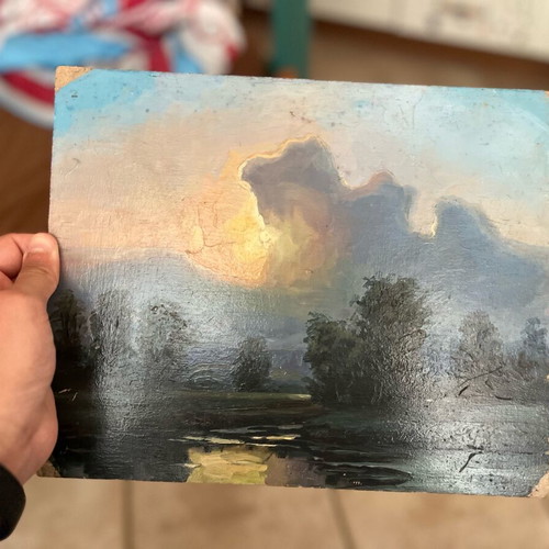 Old handmade painting used