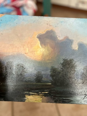 Old handmade painting used