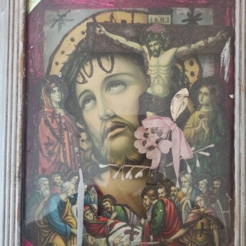 Old multiperson collectible religious icon like new