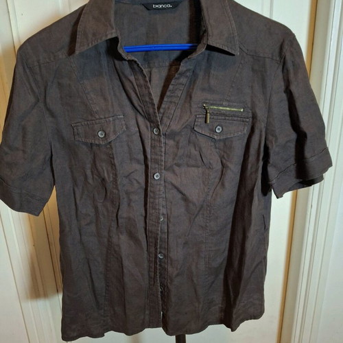 Linen shirt brown like new, size M