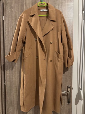 Camel oversized wool coat Zara like new, size XS