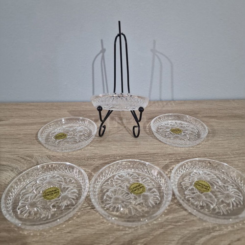 Cristal D'Arques Longchamp Set of 6 Sweet Plates New Lead Crystal