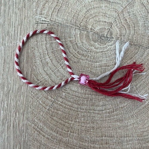 Handmade Martaki like new, white and red