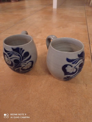 Κεραμικές κούπες μεταχειρισμένες, σετ δύο, ύψος 10 εκ.