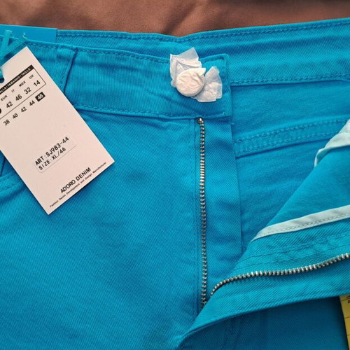 Ad'oro Denim women's jean pants new, turquoise, size 42