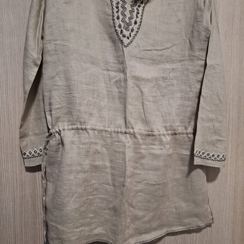 Zara Woman Beige Linen Tunic Kaftan Size M Like New