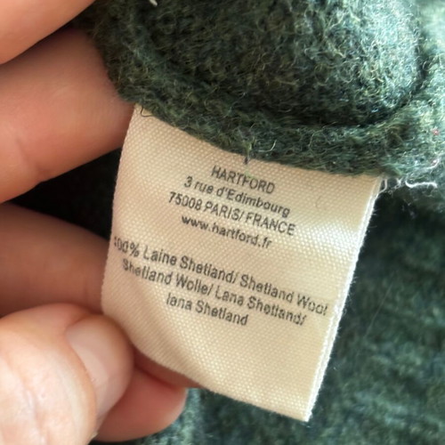 Wool sweater used, green, size 10-12 years