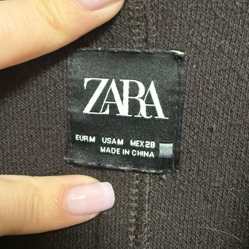 Zara long dark brown chocolate coat like new, size M