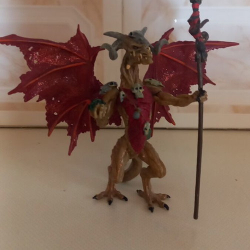 Plastoy Red Magic Dragon Action Figure like new