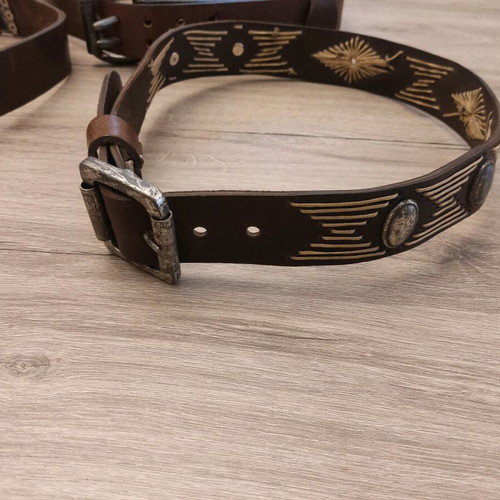 Leather belts new, pack of 3, brown, size 85