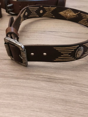 Leather belts new, pack of 3, brown, size 85