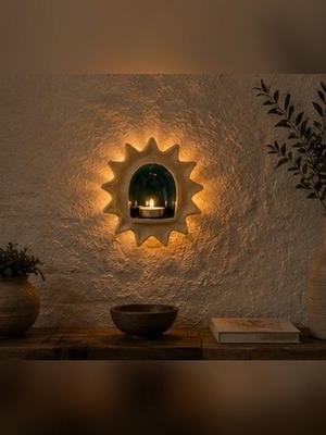 Χειροποίητα επιτοίχια κηροπήγια καινούργια, διαθέσιμα custom μεγέθη