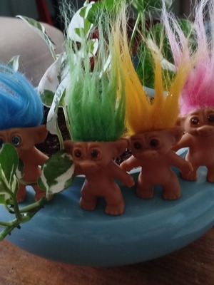Vintage μίνι Ευχούληδες (Trolls) σετ 4, σαν καινούργιο
