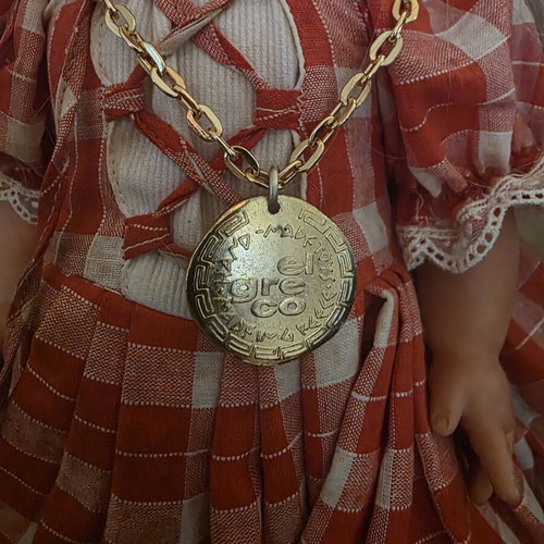 El Greco walking doll used, 1970s, mechanism not working