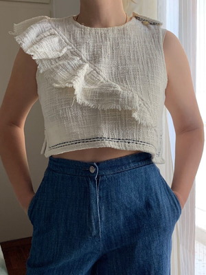 Mango t-shirt used, white, size M