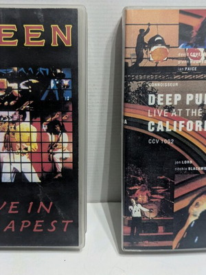 VHS Queen Live in Budapest and Deep Purple Live at the California Jam like new