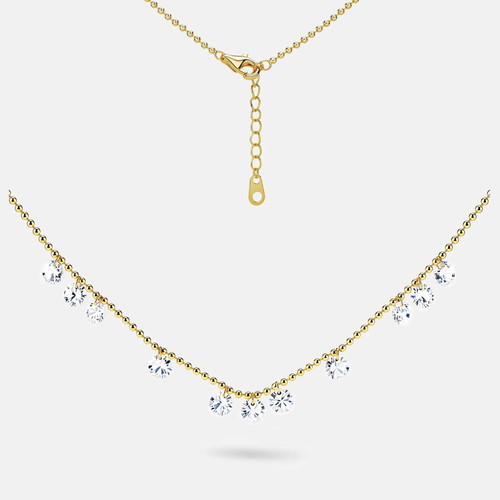 18K Gold Plated Crystal Necklace for Women