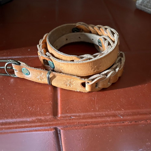 Leather belt new, beige, size 100, 1 meter length