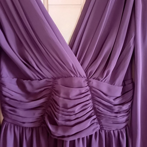 Asos dress new, purple, size small with deep neckline and sheer sleeves